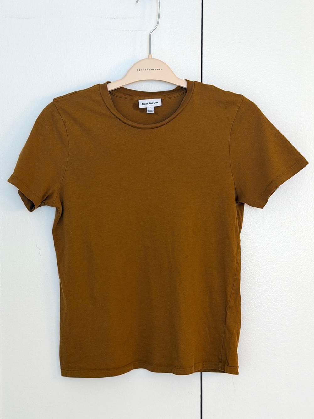 Frank And Oak Organic Cotton Crew Neck Tee Mustard M